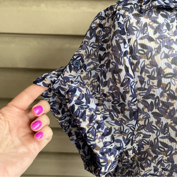 •New York & Company• Sheer Collared Tunic - Size Large - Picture 4 of 8